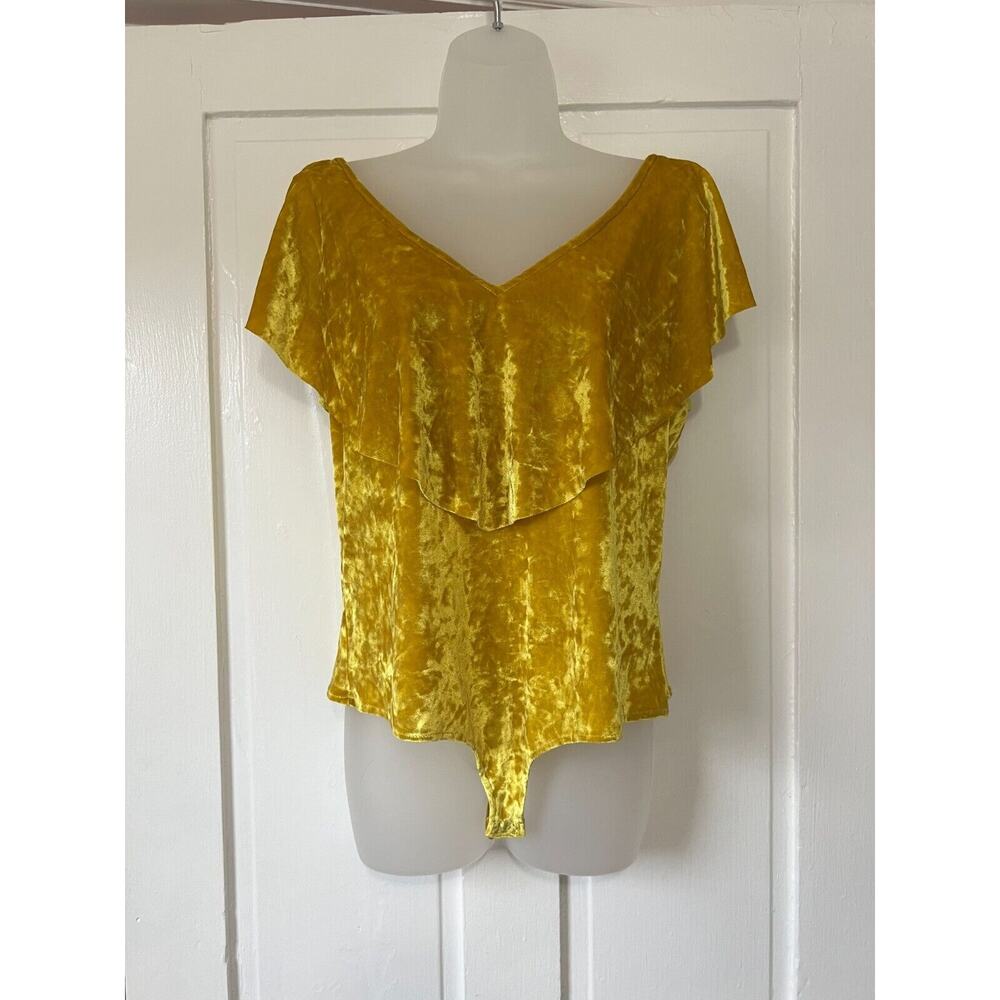 Yellow Velvet Bodysuit